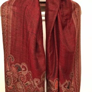 Maroon paisley scarf wrap